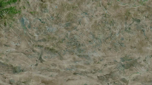 Dundgovi Province Mongolia Satellite Imagery Shape Outlined Its Country Area — Stock Photo, Image