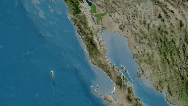 Baja California Statul Mexic Imagini Prin Satelit Forma Conturată Împotriva — Fotografie, imagine de stoc