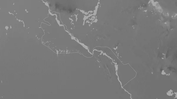 Jorezm Región Uzbekistán Mapa Escala Grises Con Lagos Ríos Forma — Foto de Stock