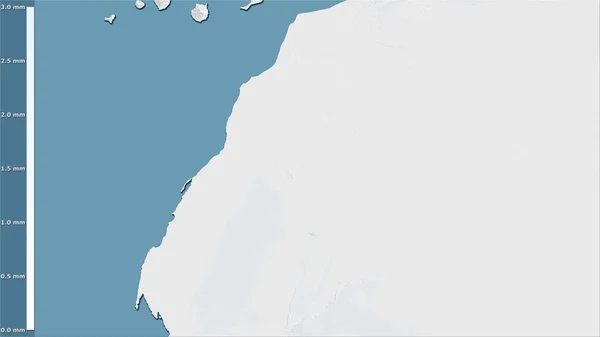 Opady Najsuchszych Miesięcy Obszarze Sahary Zachodniej Projekcji Stereograficznej Legendą Surowa — Zdjęcie stockowe