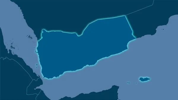 Obszar Jemenu Solidnej Mapie Projekcji Stereograficznej Surowa Kompozycja Warstw Rastrowych — Zdjęcie stockowe