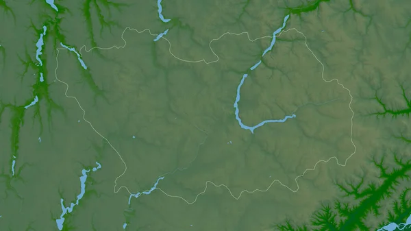 俄罗斯地区 湖泊和河流的彩色阴影数据 形状与它的国家相对应 3D渲染 — 图库照片