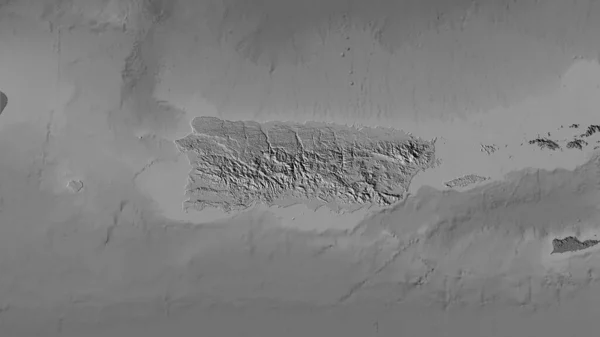 立体投影の二階の標高マップ上のプエルトリコエリア ラスター層の生の組成 — ストック写真