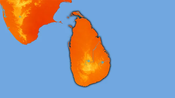 Територія Шрі Ланки Щорічній Температурній Карті Стереографічній Проекції Сира Композиція — стокове фото
