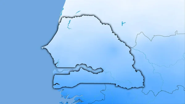 Area Senegalese Sulla Mappa Annuale Delle Precipitazioni Nella Proiezione Stereografica — Foto Stock