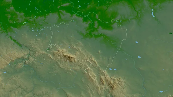 Lower Silesian Voivodeship Poland Colored Shader Data Lakes Rivers Shape — Stock Photo, Image