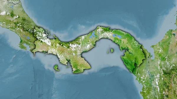 Panamská Oblast Satelitu Mapa Stereografické Projekci Hrubé Složení Rastrových Vrstev — Stock fotografie