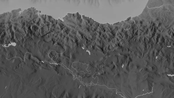 Pais Vasco Comunidade Autónoma Espanha Mapa Tons Cinza Com Lagos — Fotografia de Stock