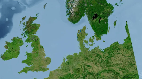 Reino Unido Perspectiva Close País Sem Esboço Imagens Satélite — Fotografia de Stock