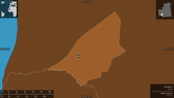 Brakna Região Mauritânia Sólidos Modelados Com Lagos Rios Forma Apresentada — Fotografia de Stock