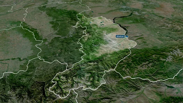 Khakass République Russie Zoomé Mis Évidence Avec Capital Imagerie Satellite — Photo