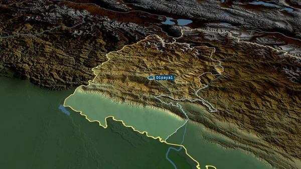 Extrême Occident Région Développement Népal Zoomé Mis Évidence Avec Capital — Photo