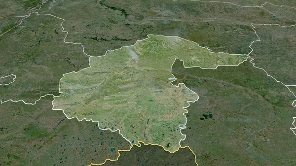 Tyumen Regio Van Rusland Gezoomd Gemarkeerd Satellietbeelden Weergave — Stockfoto