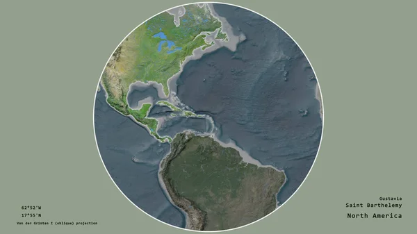 Région Saint Barthélemy Est Centrée Dans Cercle Entourant Son Continent — Photo