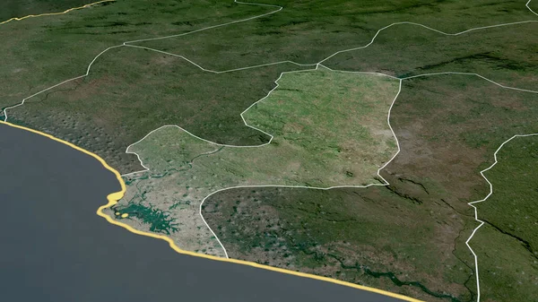 Montserrado Provincia Liberia Zoomed Destacó Imágenes Satélite Renderizado — Foto de Stock