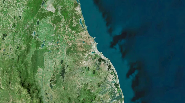 Batticaloa Distriktet Sri Lanka Satellitbilder Form Som Skisseras Mot Dess — Stockfoto