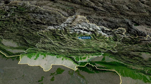 Ouest Région Développement Népal Zoomé Mis Évidence Avec Capital Imagerie — Photo