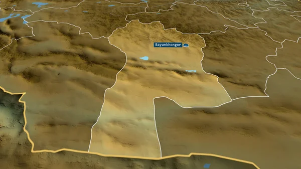 Bayanhongor Provincia Mongolia Zoomed Destacó Con Capital Características Principales Del — Foto de Stock