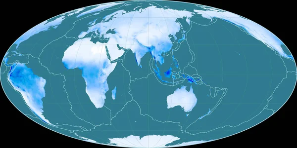 Weltkarte Der Mollweide Projektion Mittig Auf Östlicher Länge Mittlere Jährliche — Stockfoto