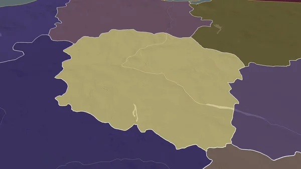 Kuyavian Pomeranian Voivodeship Poland Zoomed Highlighted Mapa Coloreado Tocado División — Foto de Stock