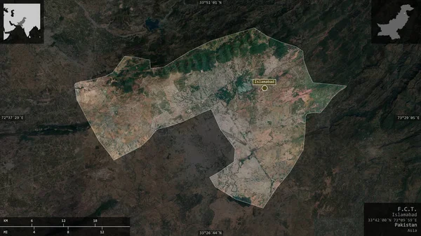 Territoire Capitale Pakistan Imagerie Satellite Forme Présentée Contre Zone Pays — Photo