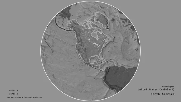 Территория Соединенных Штатов Сосредоточена Кругу Окружающем Континент Ненасыщенном Фоне Приведены — стоковое фото