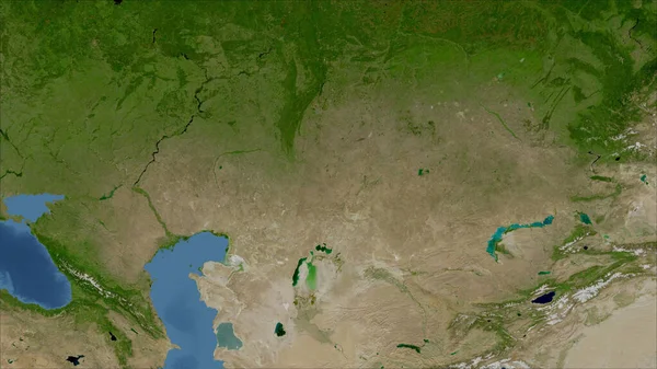Cazaquistão Perspectiva Close País Sem Esboço Imagens Satélite — Fotografia de Stock