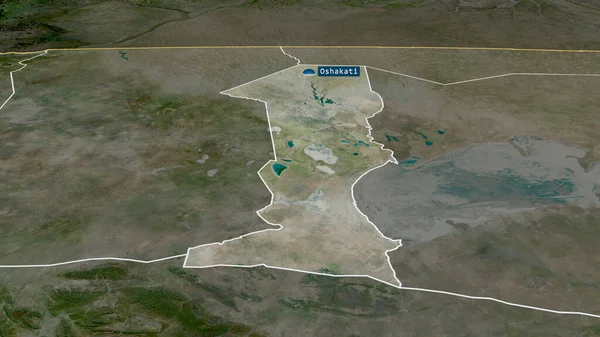 Ошана Регион Намибии Увеличенный Выделенный Столицей Спутниковые Снимки Рендеринг — стоковое фото