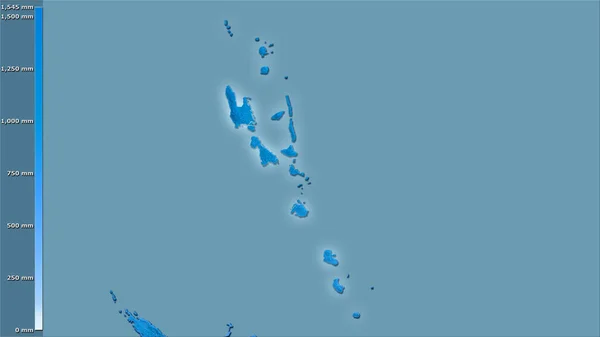 Neerslag Van Het Natste Kwart Het Vanuatu Gebied Stereografische Projectie — Stockfoto
