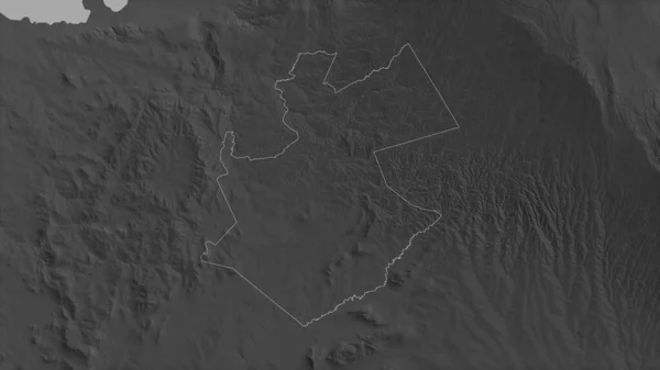 Bomet County Kenya Grayscaled Map Lakes Rivers Shape Outlined Its — Stock Photo, Image