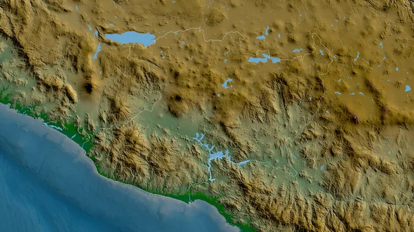 Мичоакан Штат Мексика Цветные Шейдерные Данные Озерами Реками Форма Очерченная — стоковое фото