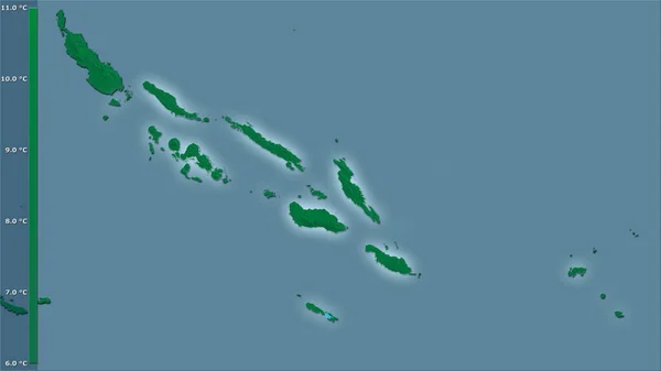 Variación Media Anual Temperatura Dentro Del Área Las Islas Salomón —  Fotos de Stock