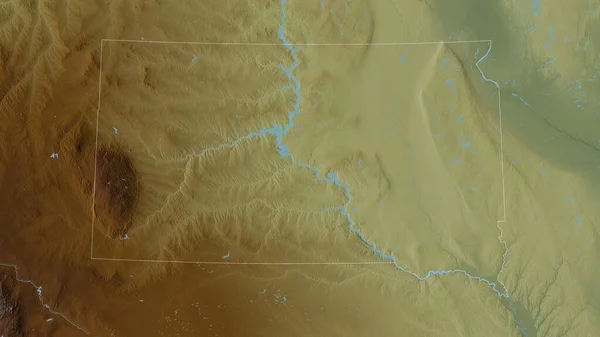 South Dakota Staat Van Verenigde Staten Gekleurd Reliëf Met Meren — Stockfoto