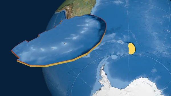 Plaque Tectonique Sandwich Extrudée Présentée Contre Globe Imagerie Satellite Rendu — Photo