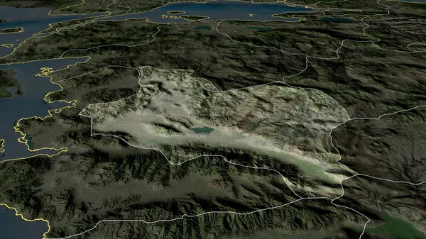 マニサ トルコの州が拡大し 強調した 衛星画像 3Dレンダリング — ストック写真