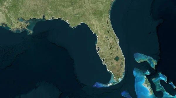 Florida Estado Estados Unidos Imágenes Satélite Forma Delineada Contra Área — Foto de Stock