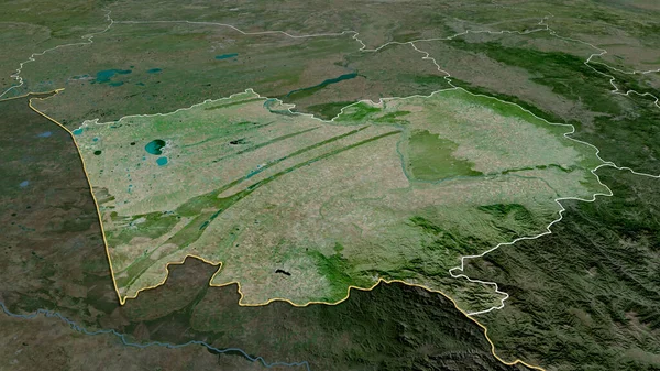 Altay Territoire Russie Zoomé Mis Évidence Imagerie Satellite Rendu — Photo