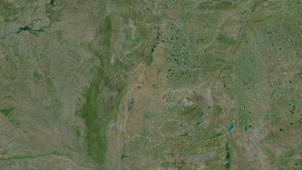 チェリャビンスク ロシアの地域 衛星画像 形状は その国の領域に対して概説 3Dレンダリング — ストック写真