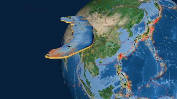 Okinawa Tektonische Platte Extrudiert Und Präsentiert Gegen Den Globus Satellitenbilder — Stockfoto