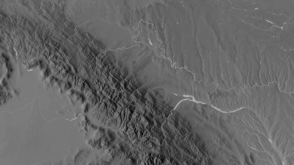 Ivano Frankivs Região Ucrânia Mapa Acinzentado Com Lagos Rios Forma — Fotografia de Stock