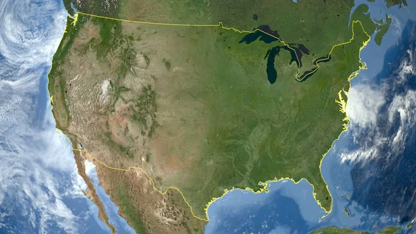 Spojené Státy Americké Satelitní Snímek Vysokým Rozlišením — Stock fotografie