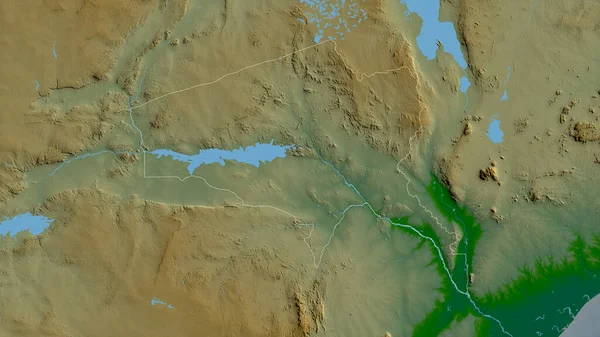 Tete Provinz Mosambik Farbige Shader Daten Mit Seen Und Flüssen — Stockfoto