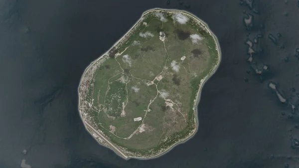 Nauru Bölgesi Çevresinin Koyu Bir Arka Planında Büyüyüp Parladı Uydu — Stok fotoğraf