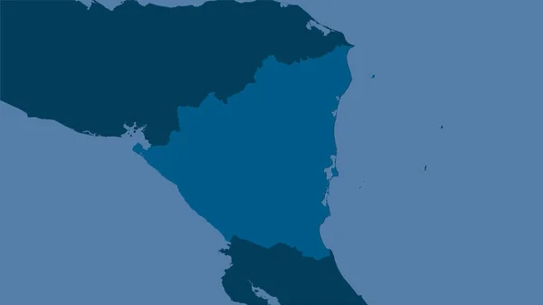 Nicaragua Zone Sur Carte Solide Dans Projection Stéréographique Composition Brute — Photo