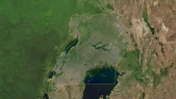 Уганда Обрисована Спутниковое Изображение Высокого Разрешения — стоковое фото