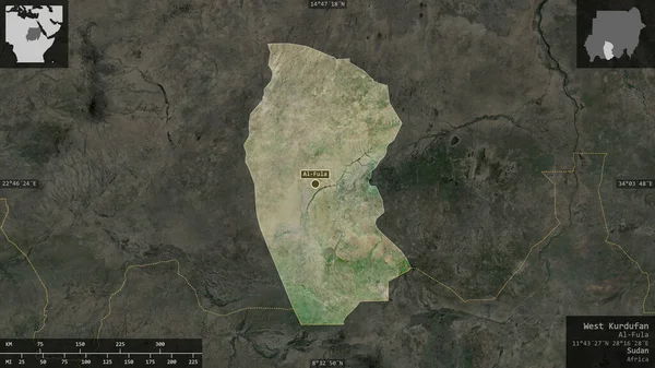 West Kurdufan Staat Sudan Satellitenbilder Gestalt Die Sich Mit Informativen — Stockfoto