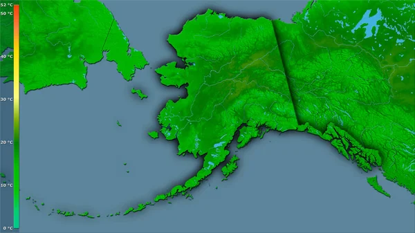 Temperatura Máxima Mês Mais Quente Dentro Área Alasca Dos Estados — Fotografia de Stock