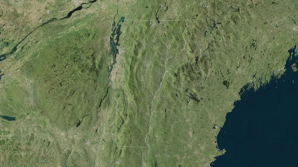Vermont État Des États Unis Imagerie Satellite Forme Tracée Contre — Photo