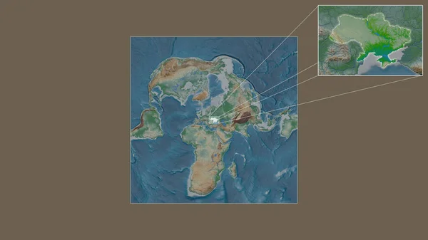 Área Expandida Ampliada Ucrânia Extraída Mapa Grande Escala Mundo Com — Fotografia de Stock