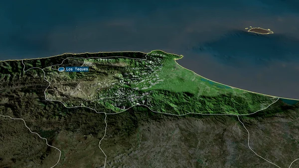 Miranda Stato Del Venezuela Ingrandito Evidenziato Con Capitale Immagini Satellitari — Foto Stock